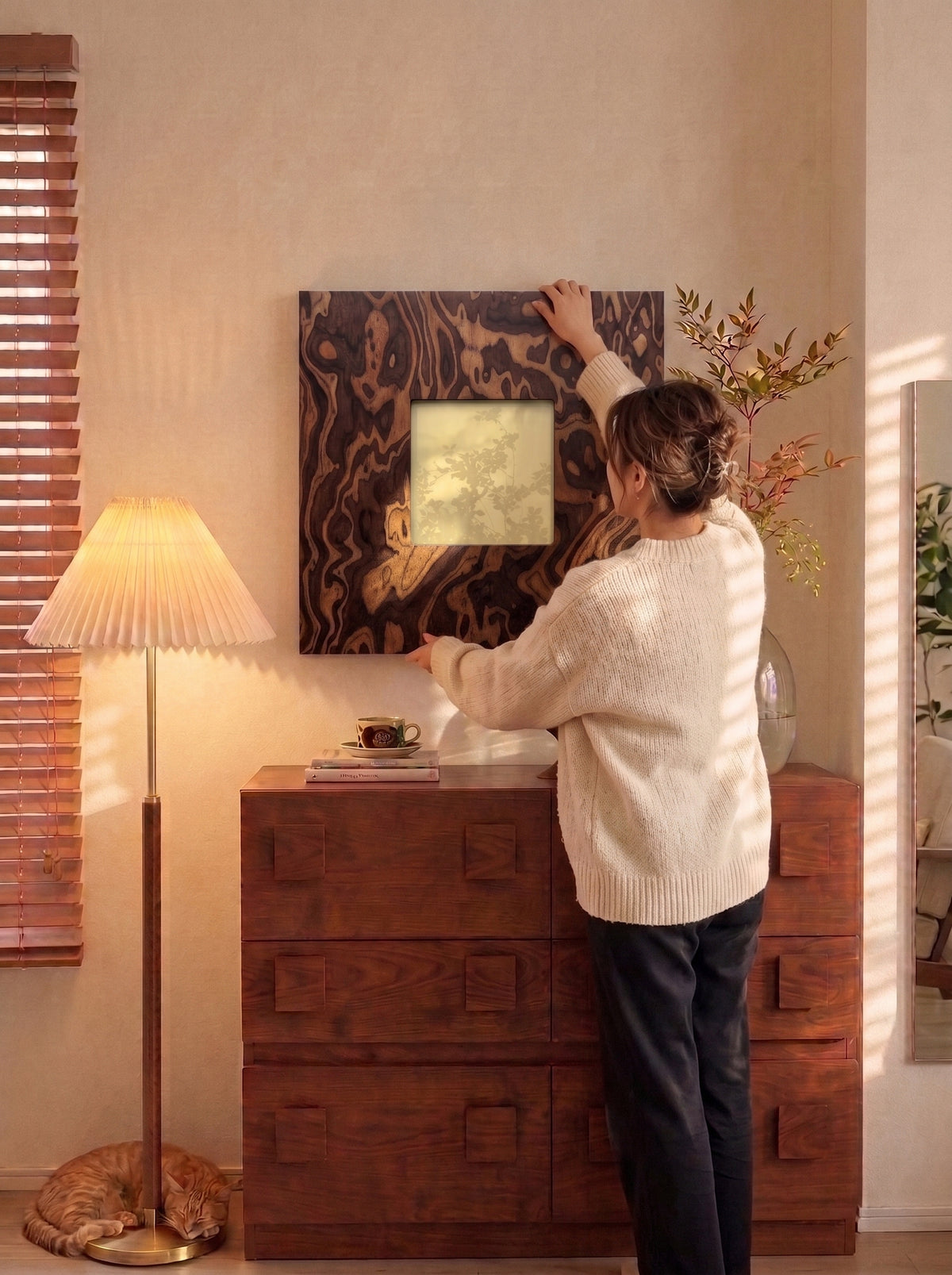 Koyu Kök Kaplama Özel Tasarım Çerçeve 60x60