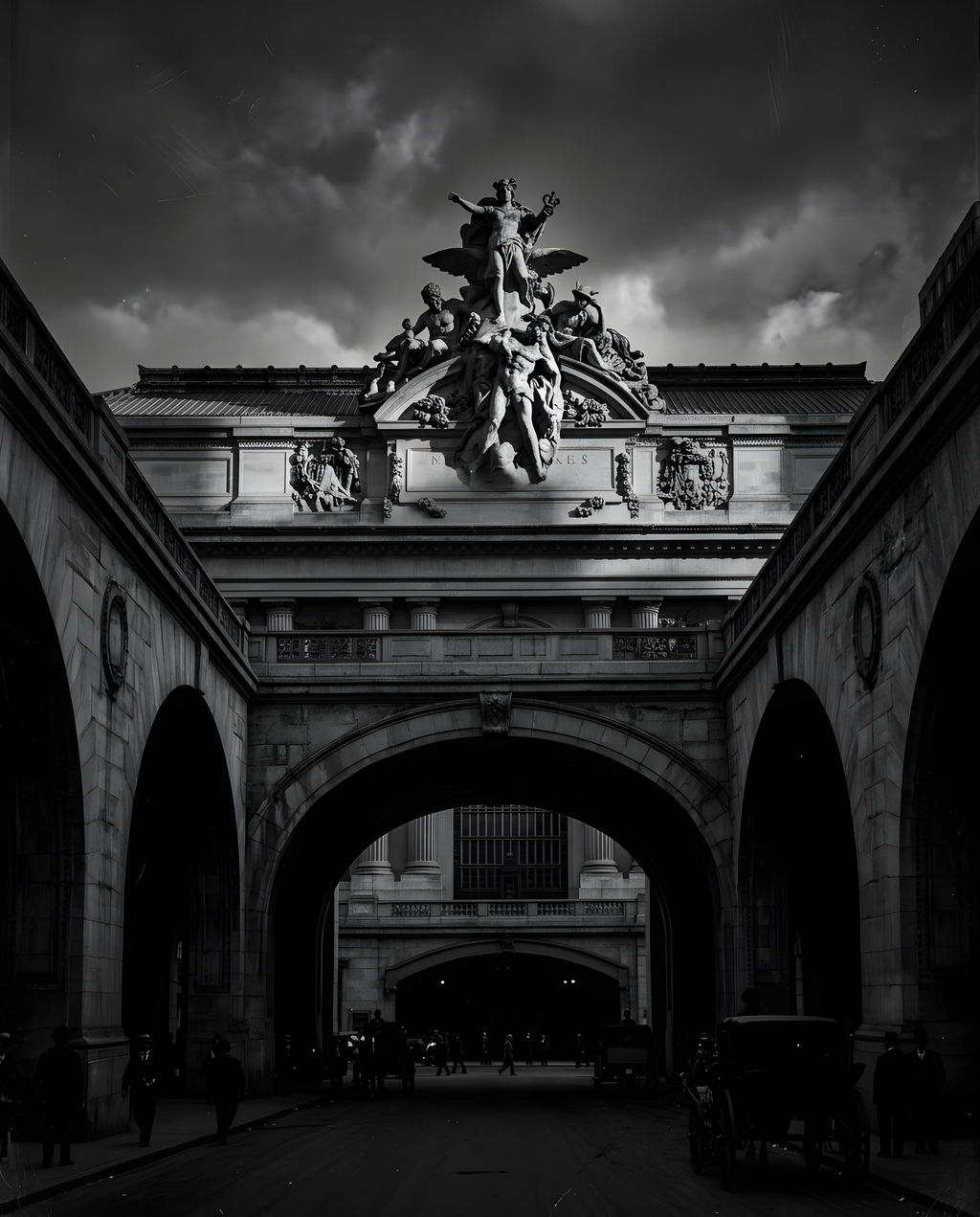 Grand Central Terminal Dış Cephesi ve Minerva Heykeli