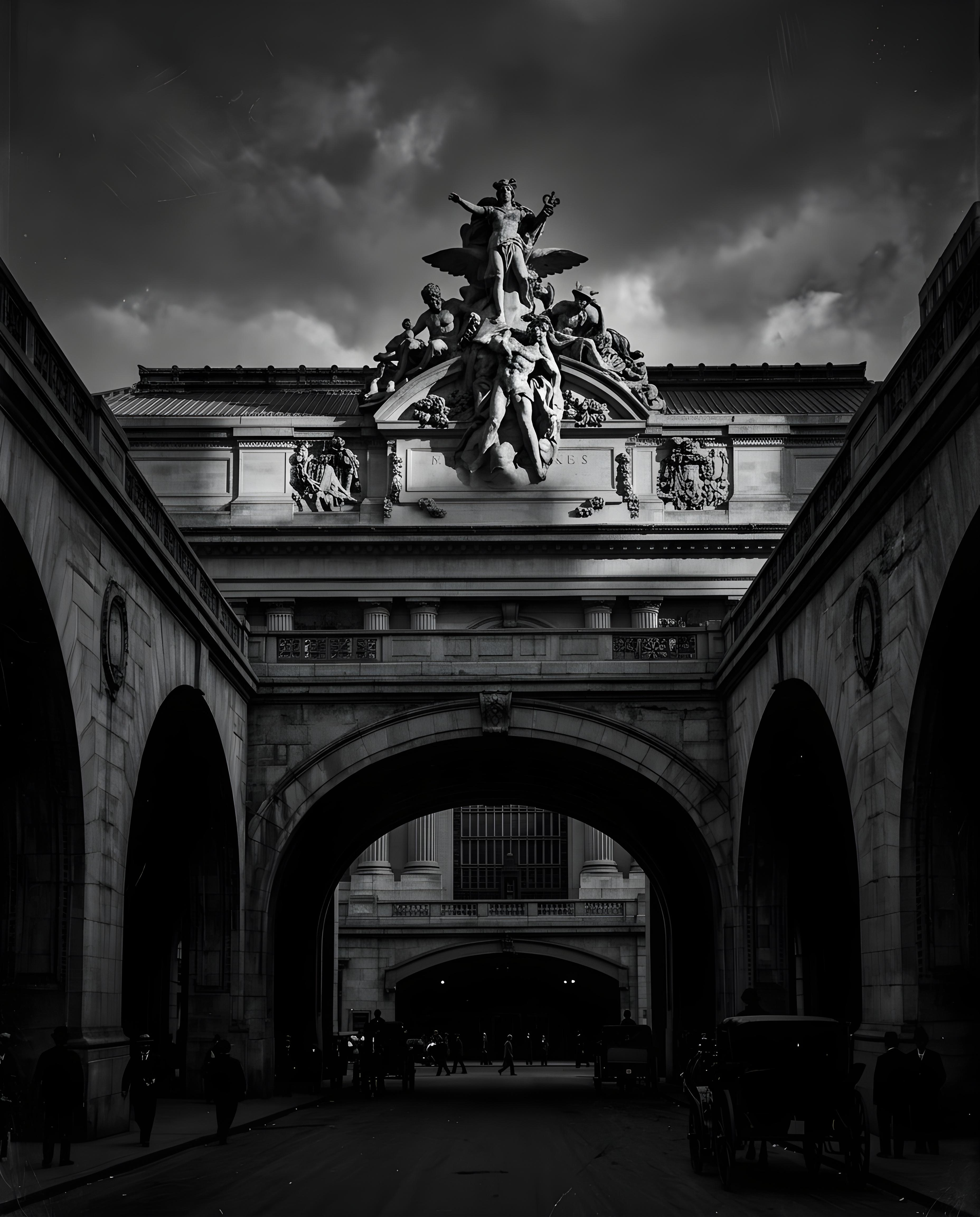 Grand Central Terminal Dış Cephesi ve Minerva Heykeli